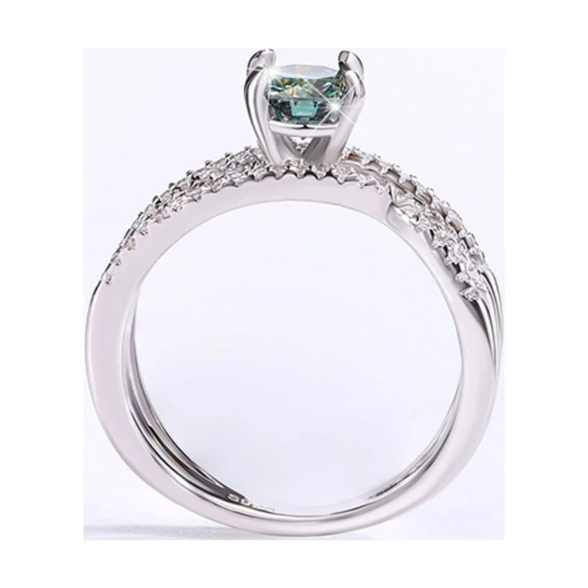 925 Sterling Silver Moissanite Engagement Ring R939