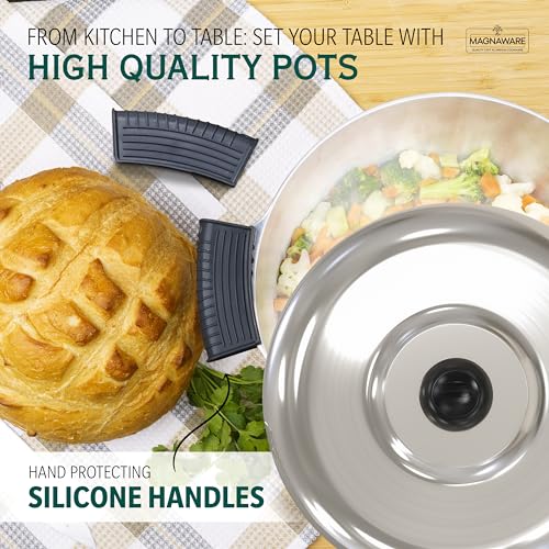 Cast Aluminum Dutch Oven with Lid - 5 Quart Lightweight Cookware Pot with Silicone Covers Z552337