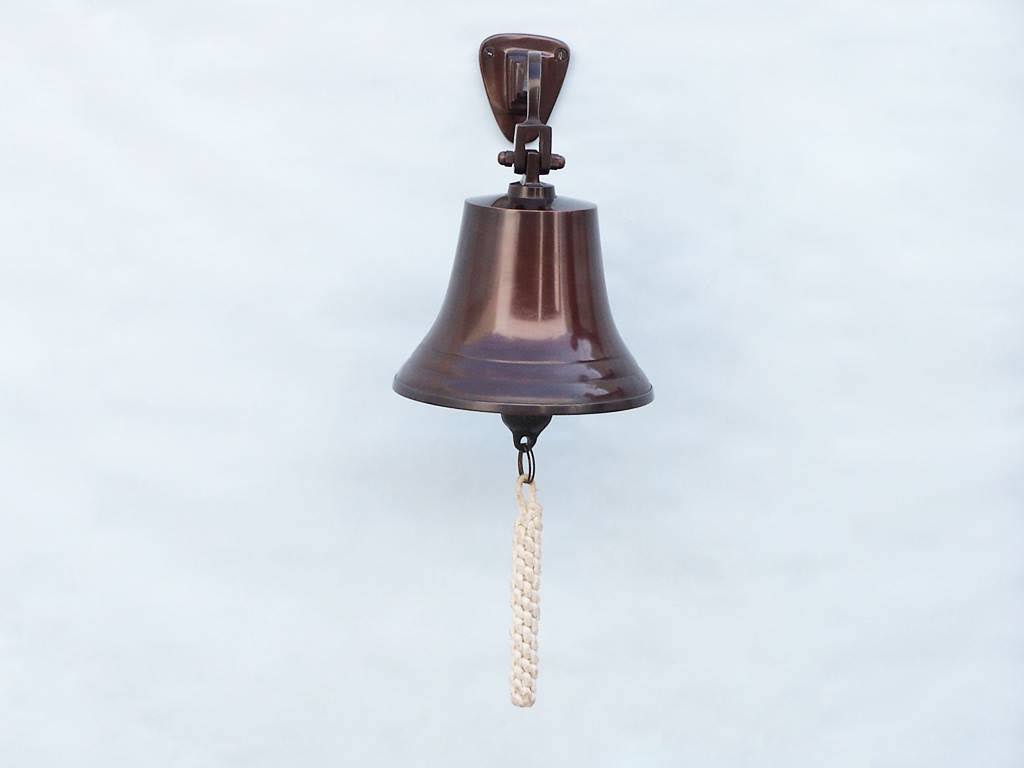 Antique Copper Hanging Ships Bell P954