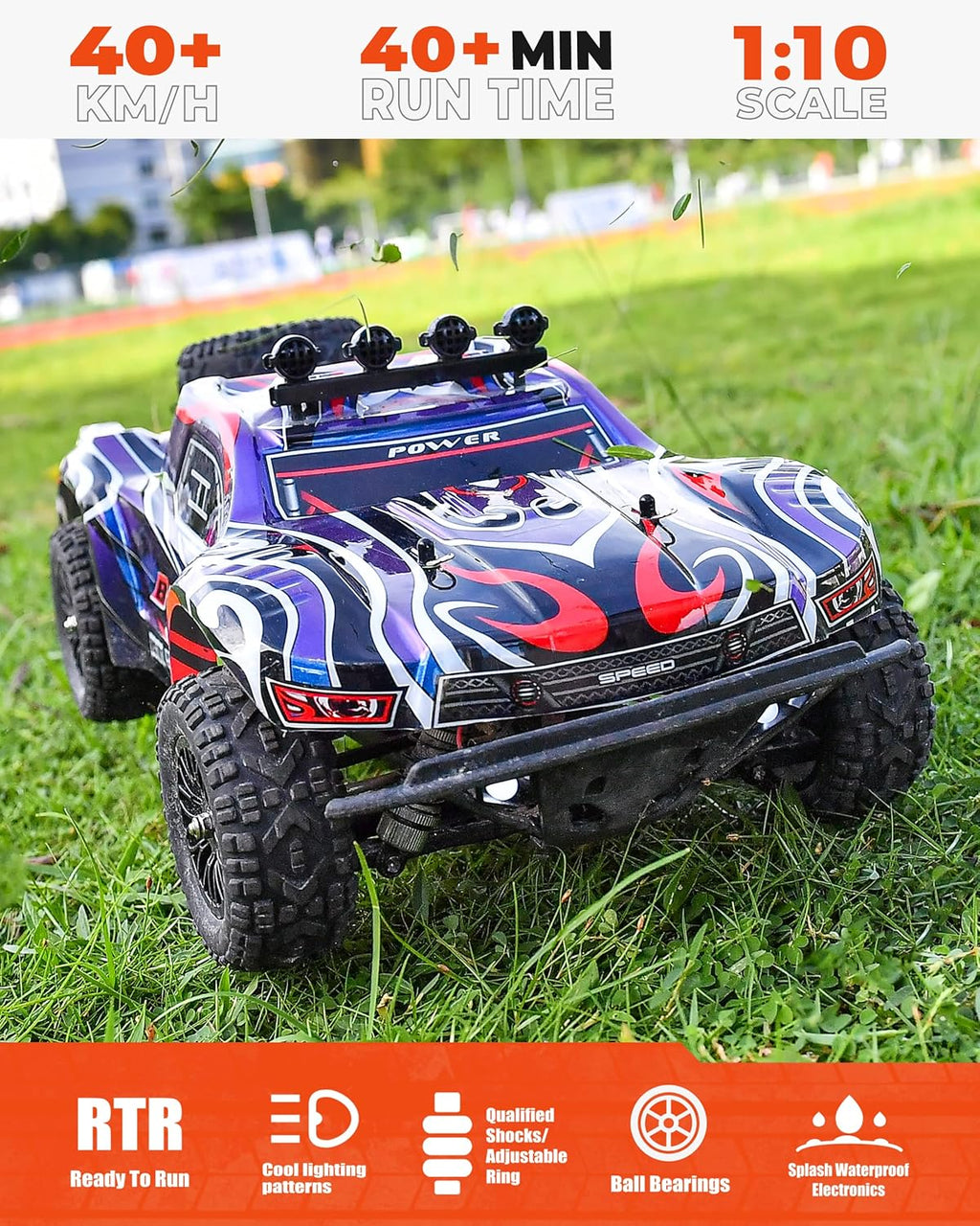 1:10 Scale 4WD Remote Control Monster Truck with 2 Rechargeable Batteries Y162