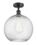 Matte Black 1 Light Semi-Flush Mount S79295