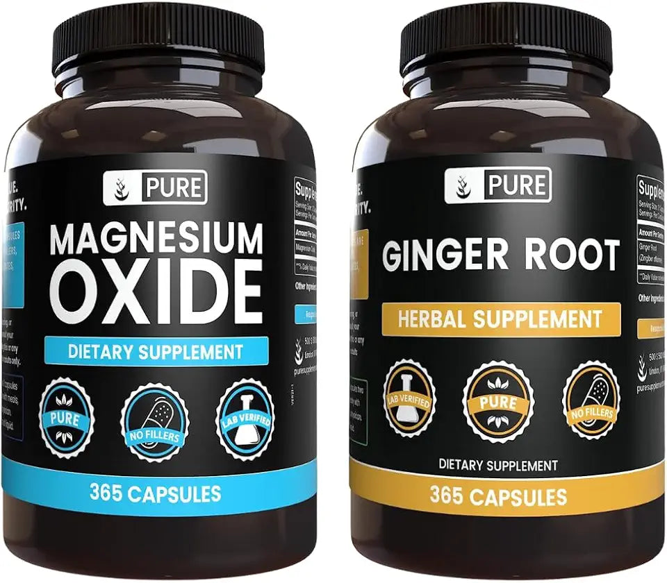 Magnesium Oxide and Ginger Root 365 Capsules U7091