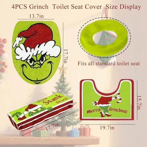 Christmas Toilet Seat Cover and Rug Set of 4 C456771