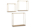 Wall Shelf Set of 3 Natural Gold Finish T63247