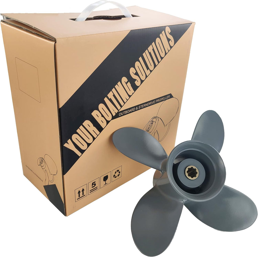 4 Blades 9 1/4x10, 9 1/4x11 Outboard Propeller, 8 Spline Tooth, RH Q522292