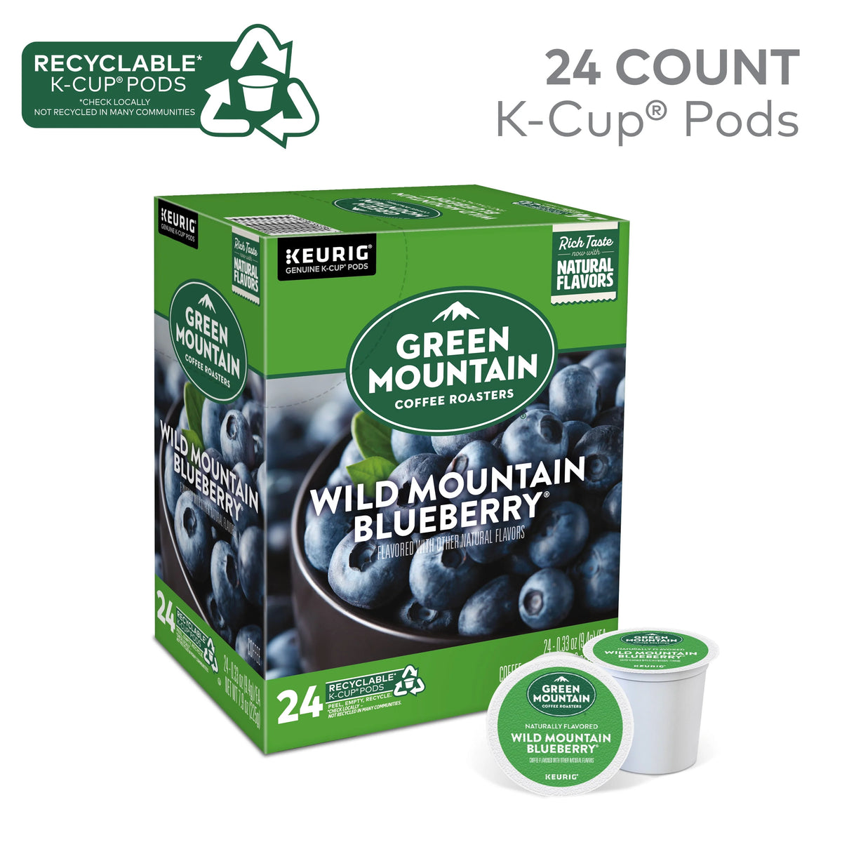 Light Roast Blueberry K-Cup Coffee Pods, 24 Count M282227