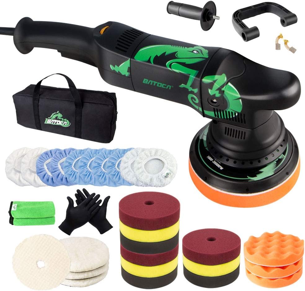 Dual Action Random Orbital Car Buffer Polisher with Foam and Wool Pads I803