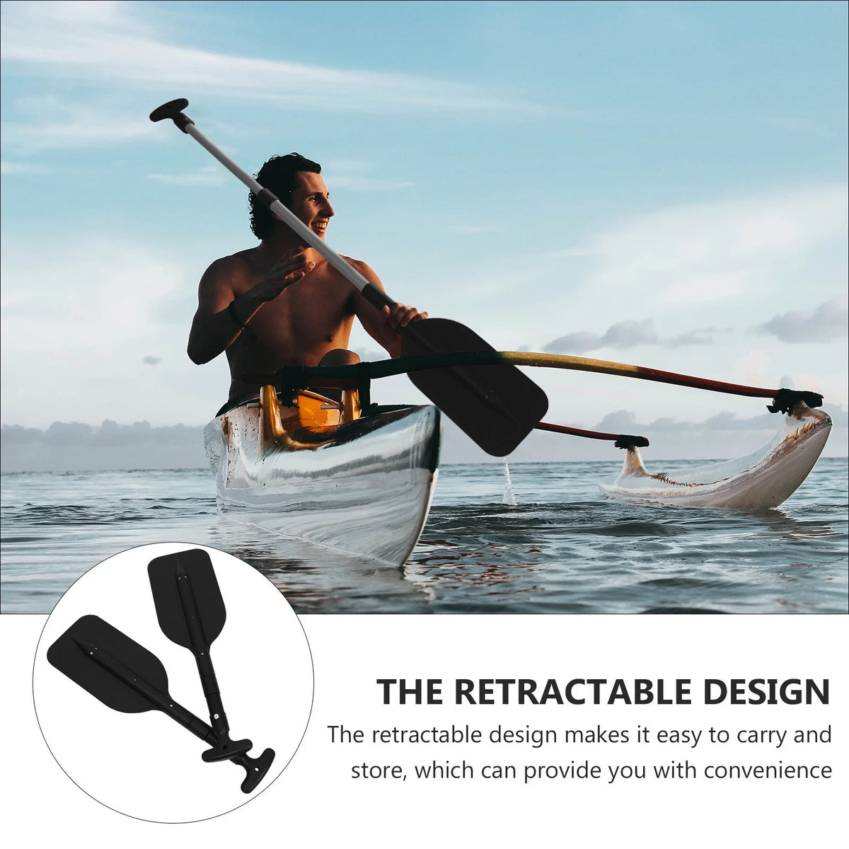 2pcs Adjustable Retractable Kayak Paddle Aluminum Alloy Oar L250474