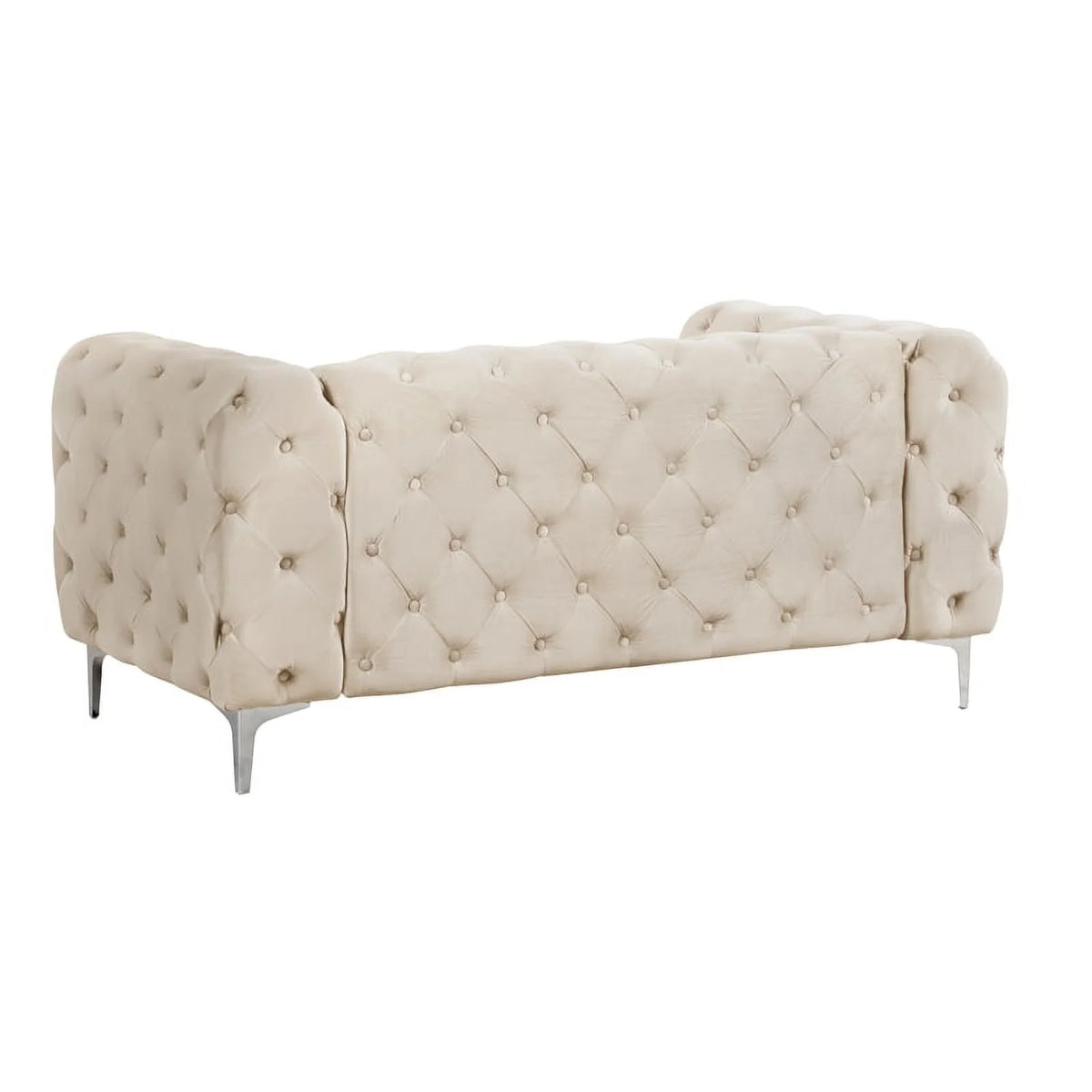 2-Piece Button Tufted Velvet Sofa Set Beige R489