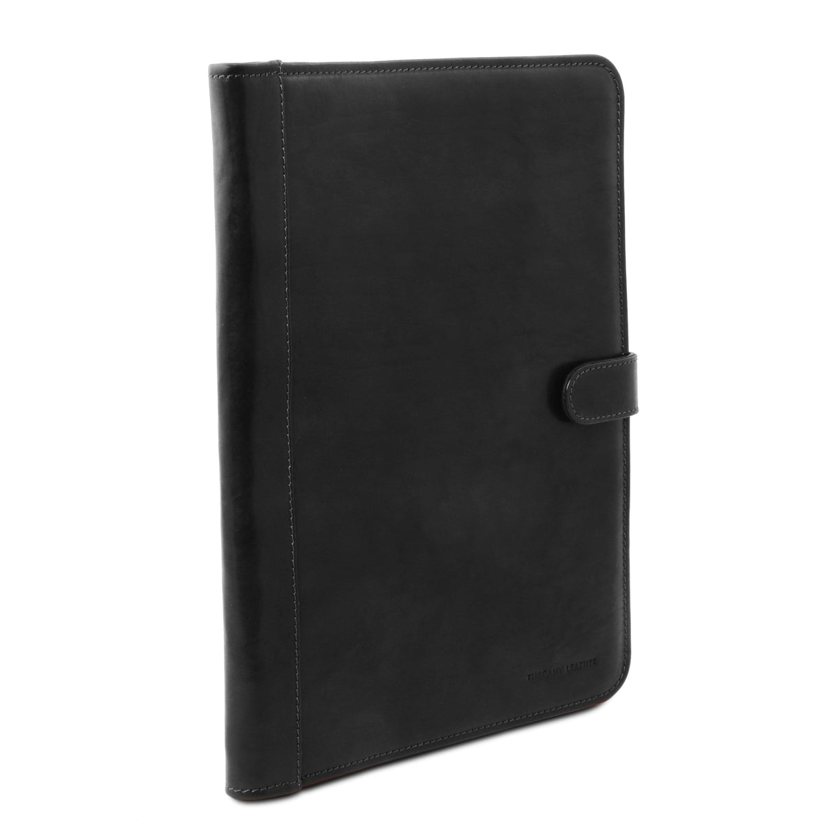 Brown Leather Document Case with Button Closure A612