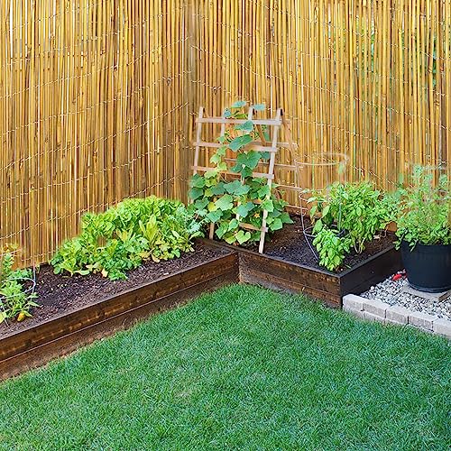 6ft x 8ft x 0.4" Natural Bamboo Fence Rolled Bamboo Fencing H771