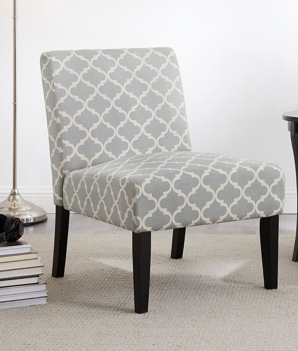 3pc Gray Fabric Side Table and 2 Chairs A4131