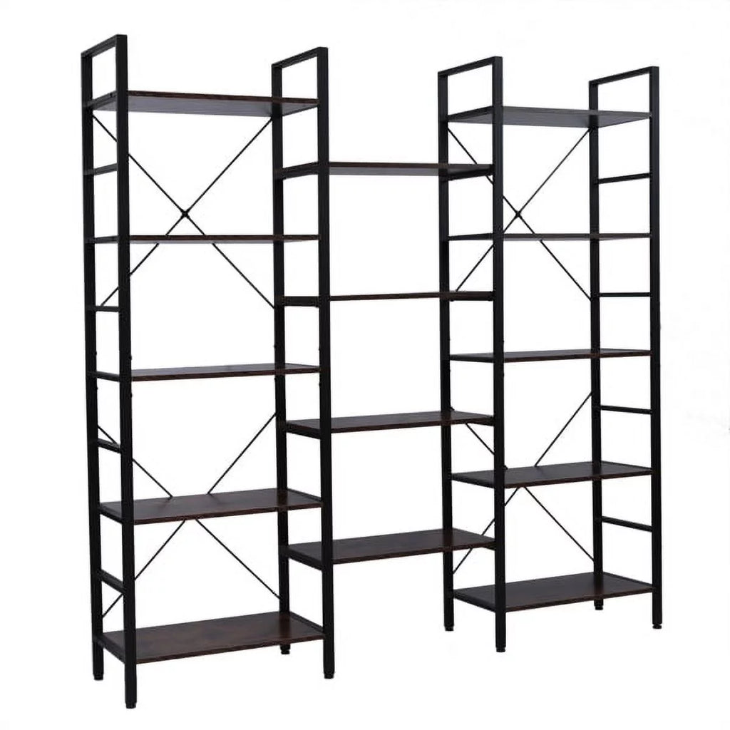 5-Shelf Wood and Metal Bookcase Z1972