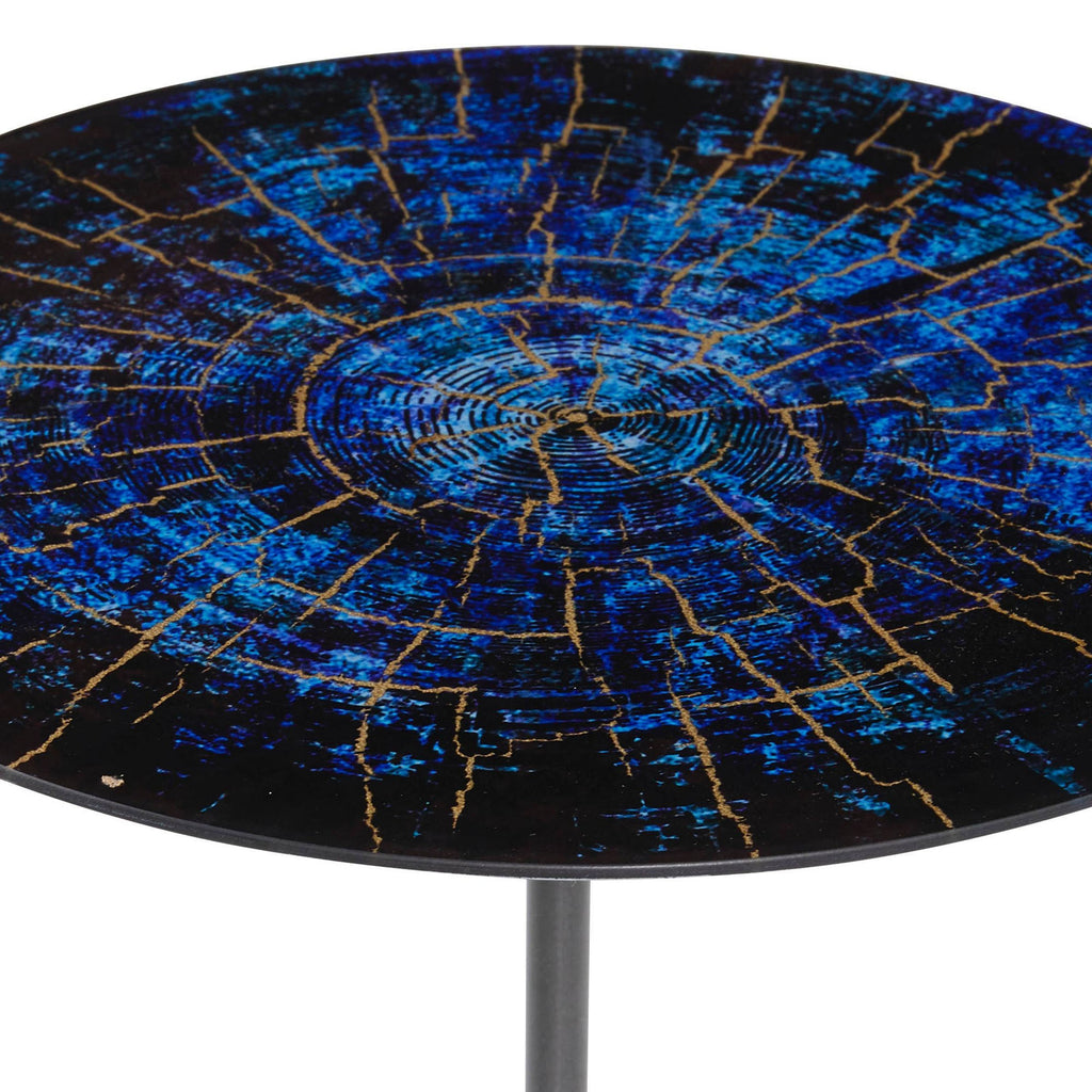 Blue Contemporary Metal Accent Table A8841