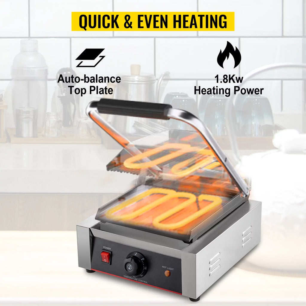 110V 1800W Electric Non-Stick Panini Maker B1333