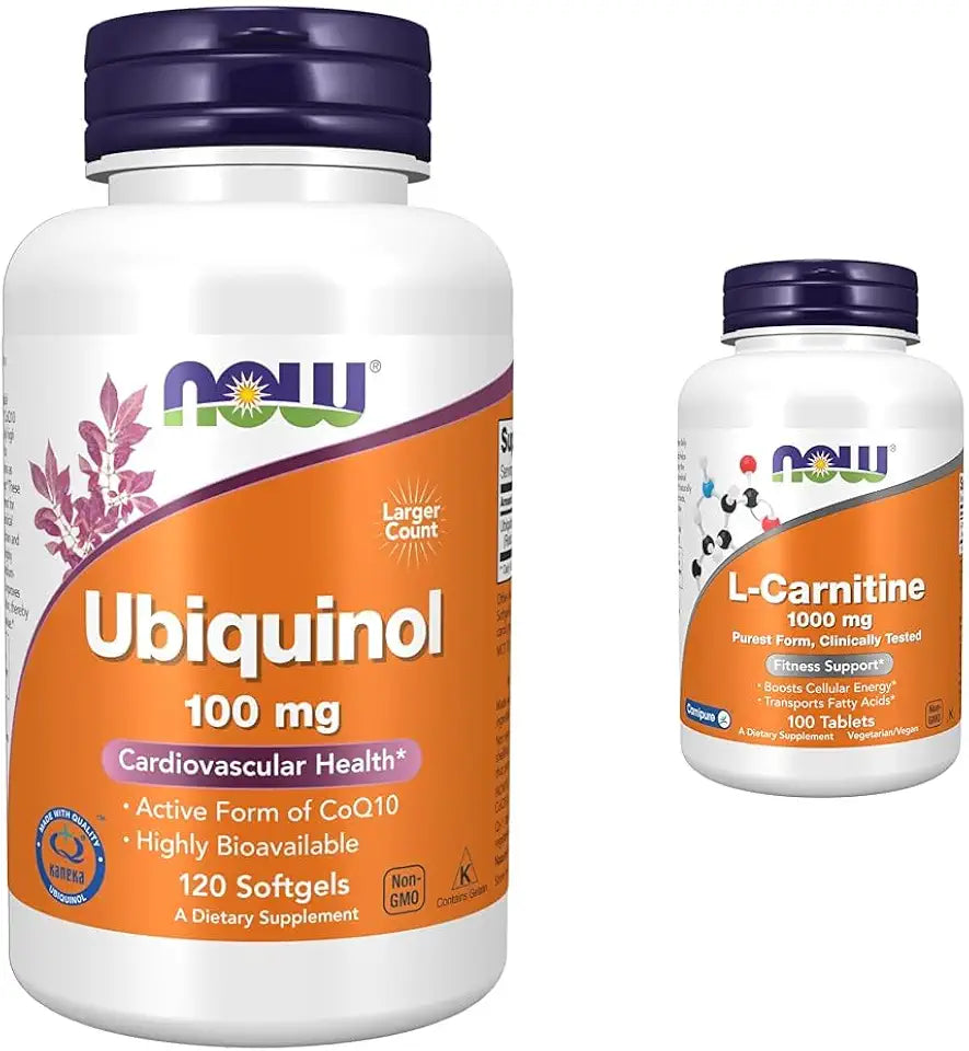 Ubiquinol 100 mg 120 Softgels & L-Carnitine 1,000 mg 100 Tablets Z129
