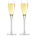 Hand Blown Crystal Champagne Flutes Set Of 2 U229