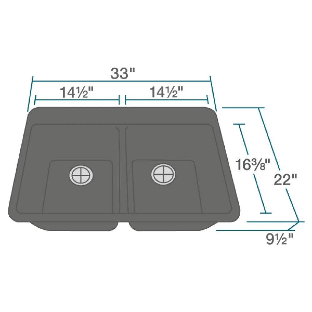 Silver Double Basin Drop-in Kitchen Sink J457605
