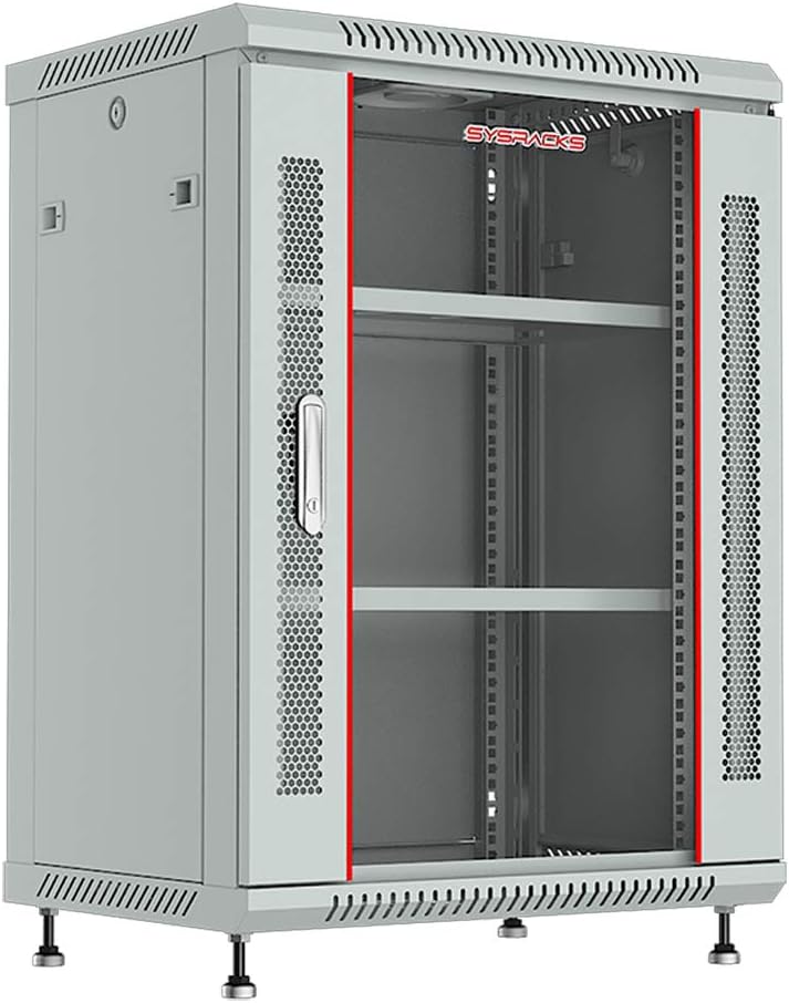 15U Wall Mount Gray IT Network Server Rack Cabinet Enclosure 24 Inch Depth J291