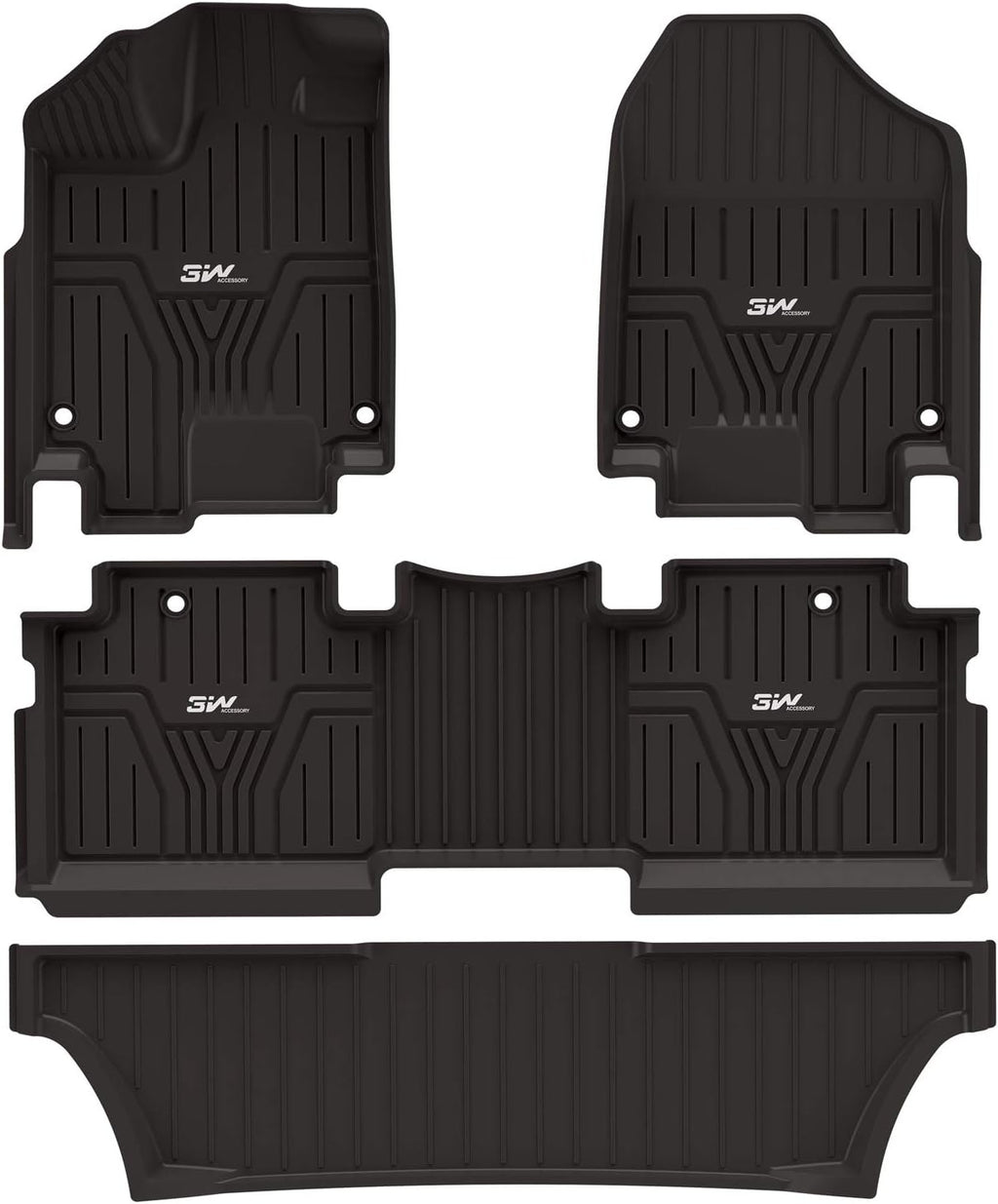 Black TPE All-Weather Car Floor Liners Full Set D170706