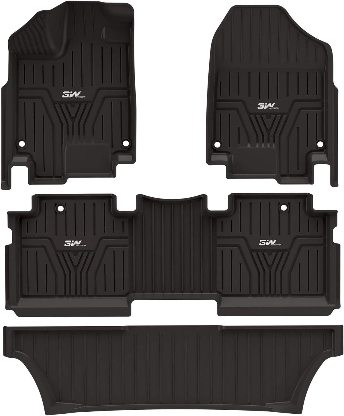 Black TPE All-Weather Car Floor Liners Full Set D170706