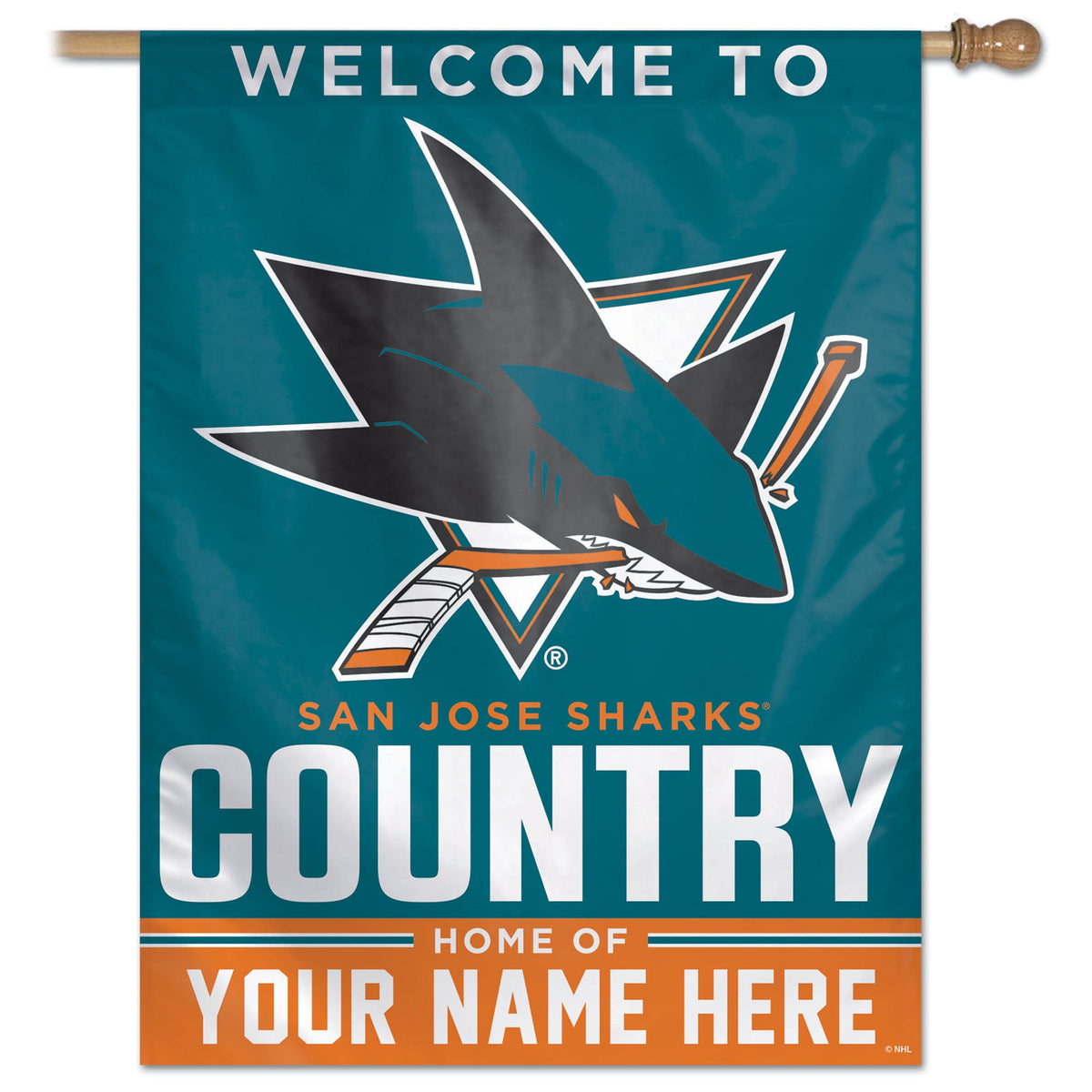 San Jose Sharks Personalized 1-Sided Vertical Banner I988