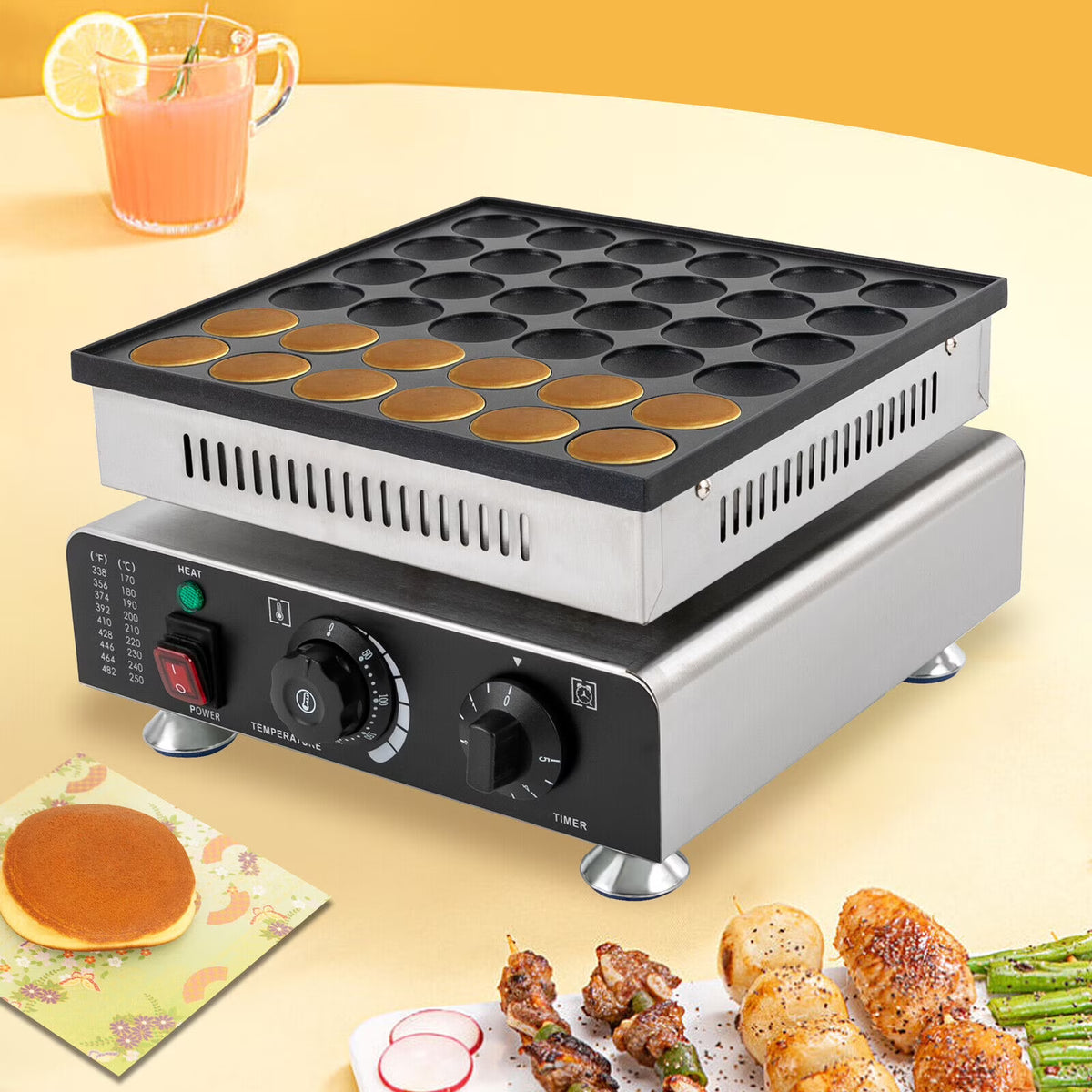 36 Holes Nonstick Electric Pancake Maker 900W 110V F273