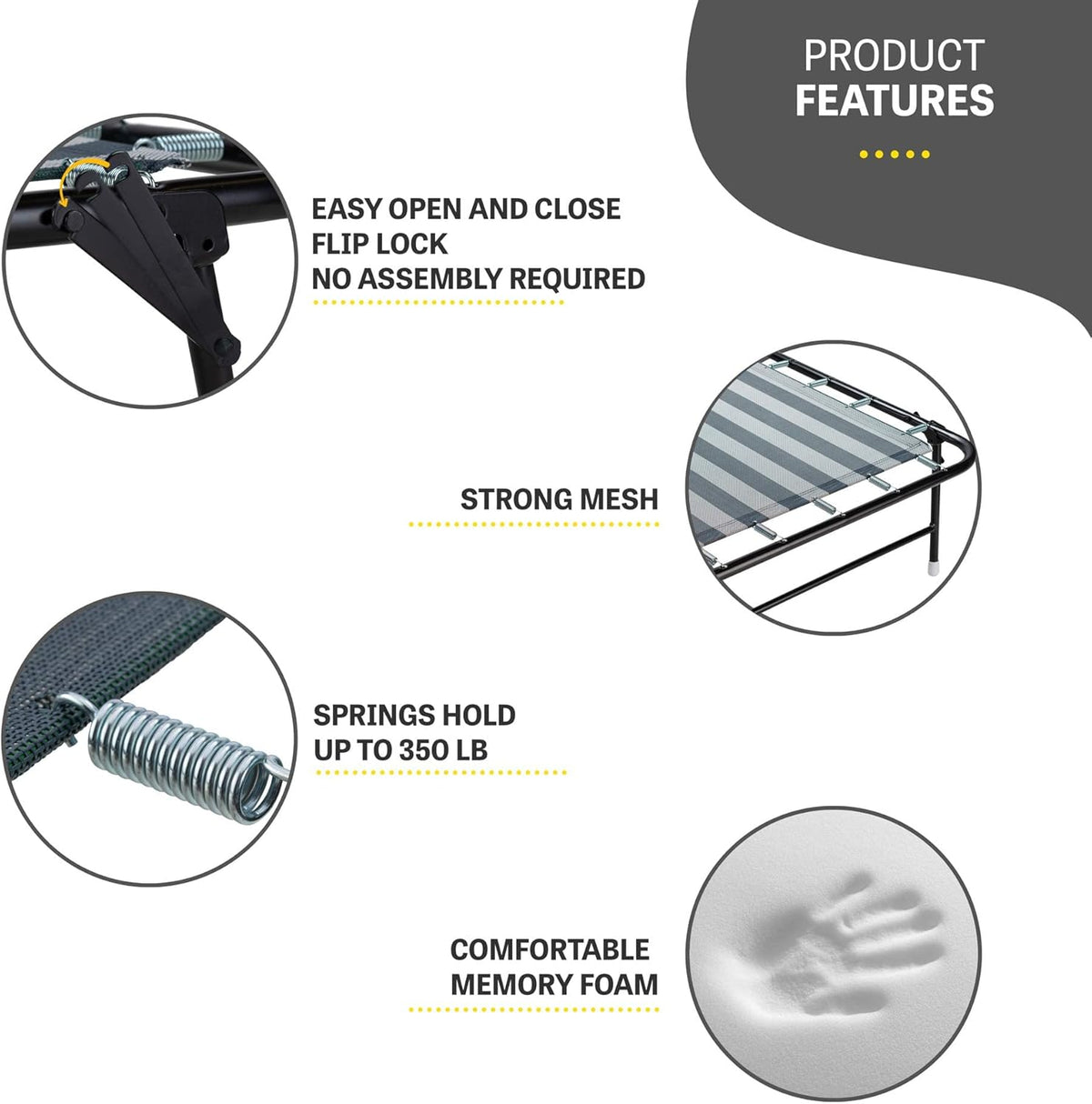 Folding Bed with Memory Foam Mattress and Carrying Bag Z816