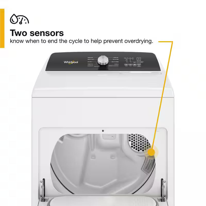 White Top Load Gas Moisture Sensing Dryer E6999