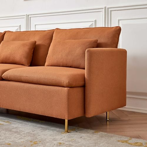Beige L Shaped Sectional Sofa with 5 Waist Pillows C726414