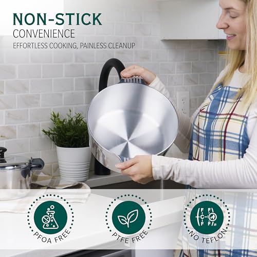 Cast Aluminum Dutch Oven with Lid - 5 Quart Lightweight Cookware Pot with Silicone Covers Z552337