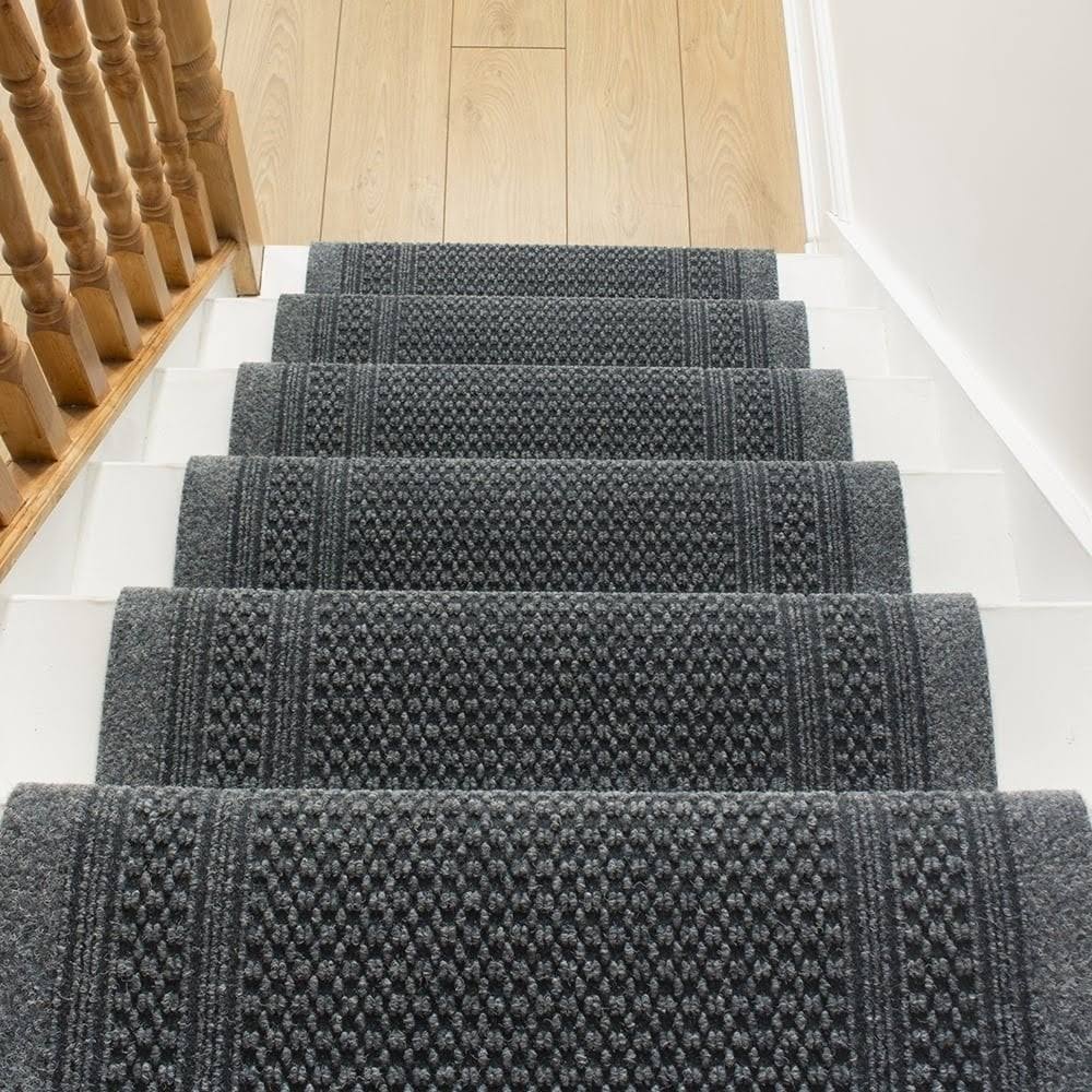 Aztec Gray Stair Carpet Runner 6 foot S7060