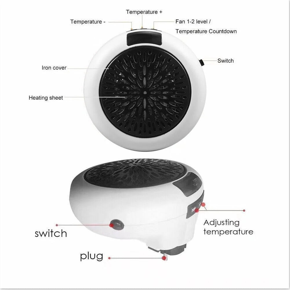 900W White Digital Thermostat Electric Heater H156