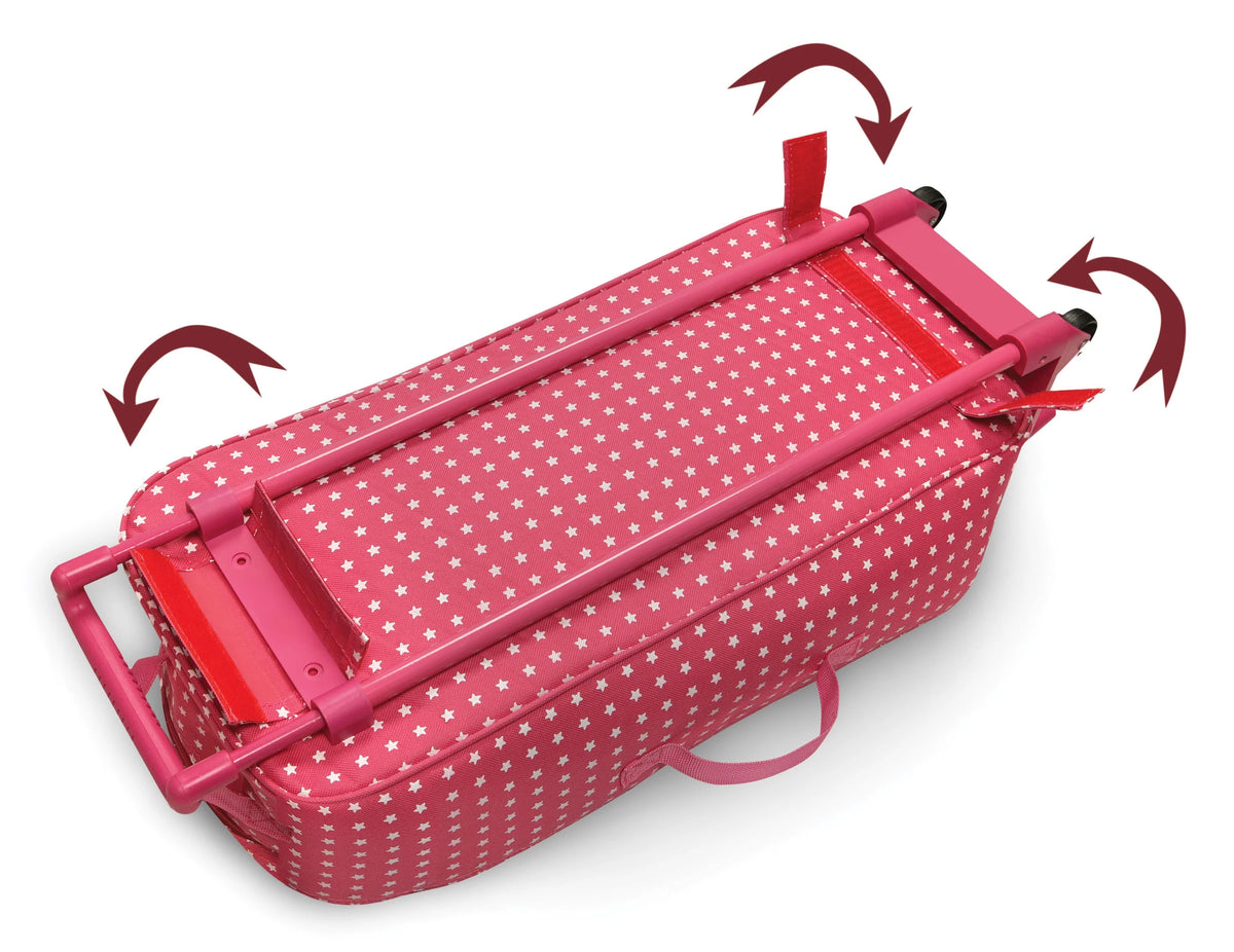 Pink Doll Travel Trolley and Carrier with Bed and Bedding O981744