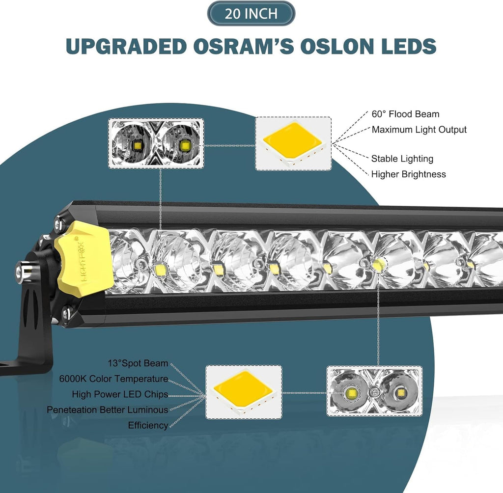 20 Inch 100W LED Light Bar IP68 Waterproof Pack of 2 C705