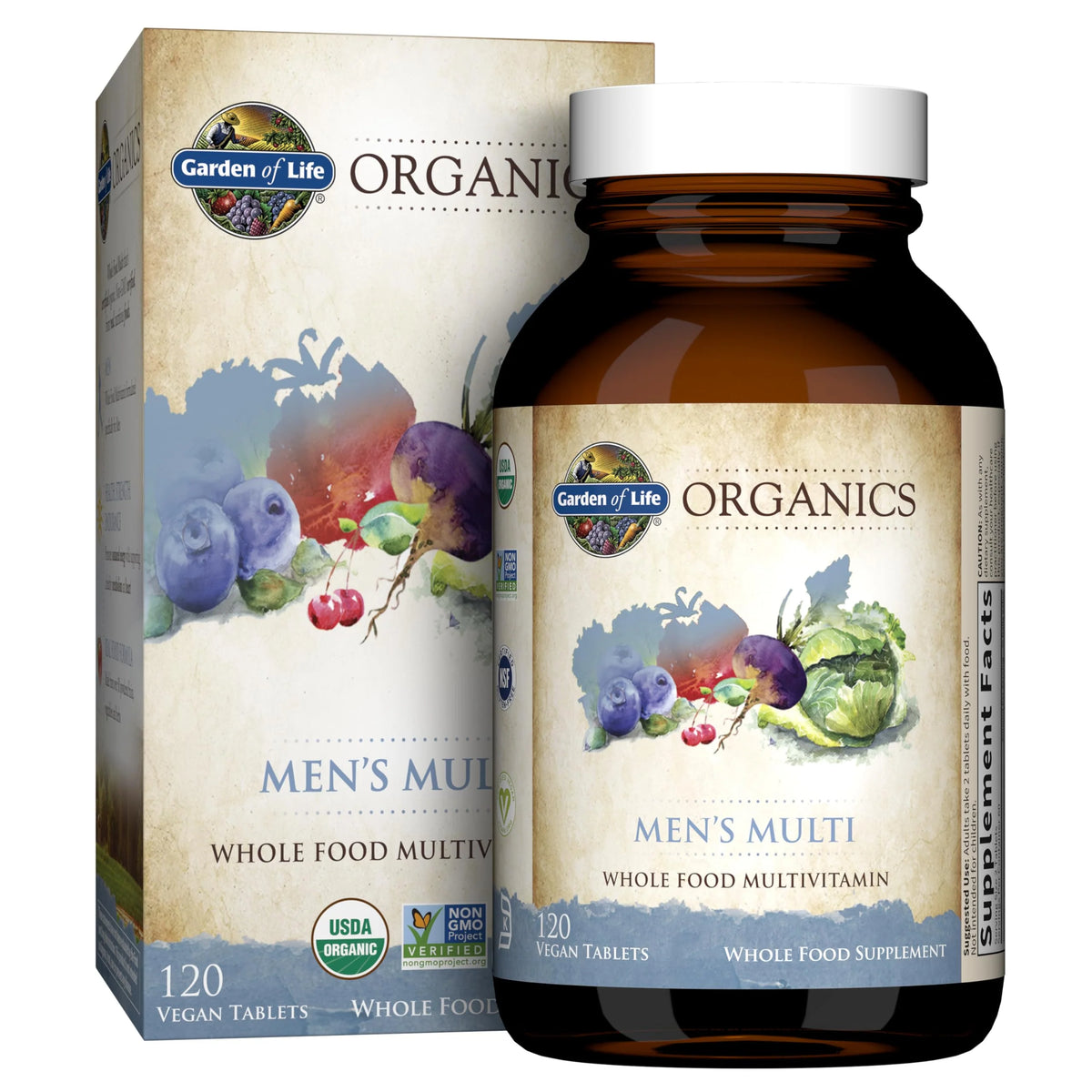 120 Tablets Vegan Whole Food Multivitamin for Men U43129