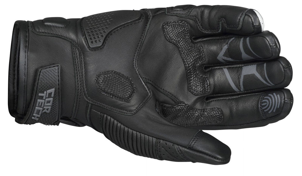 Mens Leather Motorcycle Gloves Black MD A9698