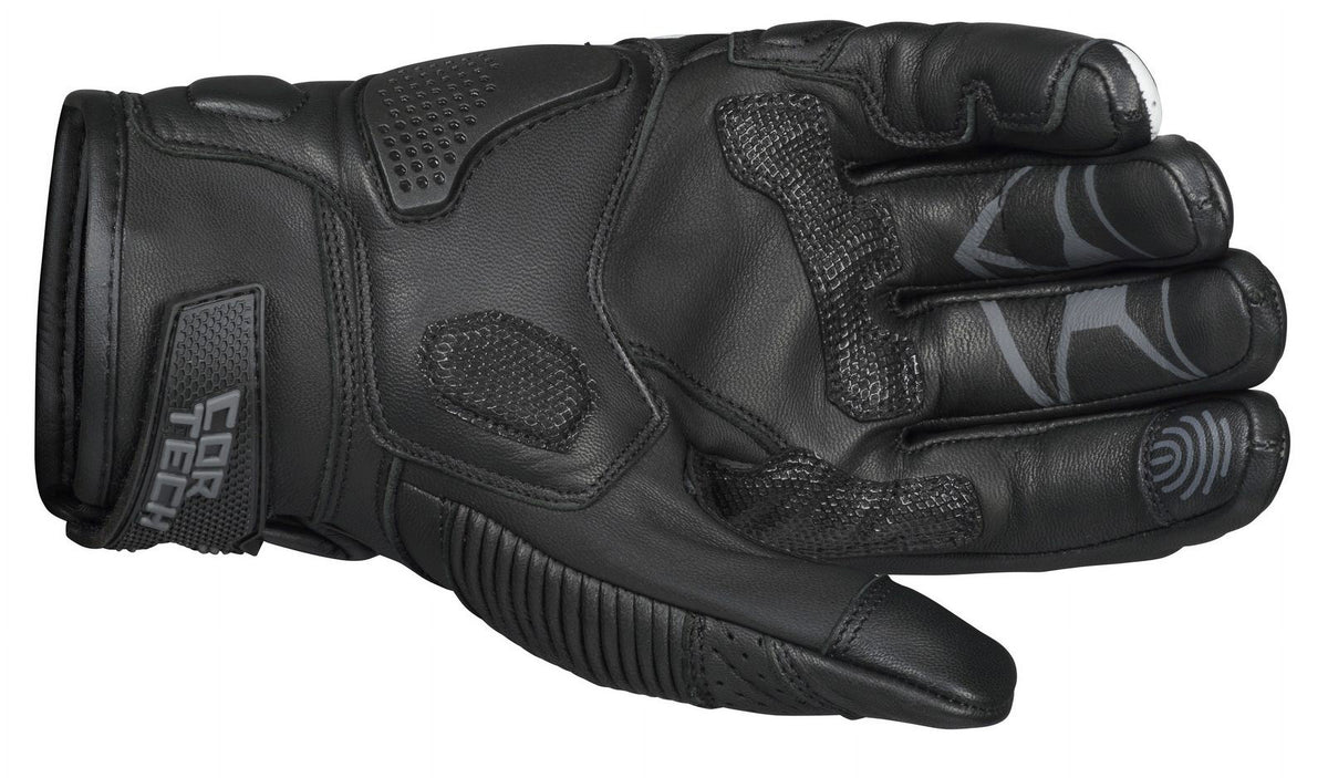 Mens Leather Motorcycle Gloves Black MD A9698