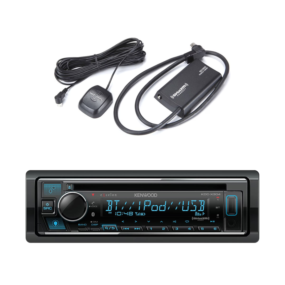 Bluetooth Single DIN CD Receiver with SiriusXM Tuner P59119