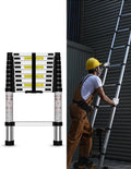 Telescoping Ladder, 12.5 FT Aluminum Heavy Duty 330 lbs Load P66919