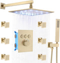 16 Inch Rain Shower Head System with Body Jets and Handheld Shower Faucet Fixture Set J917