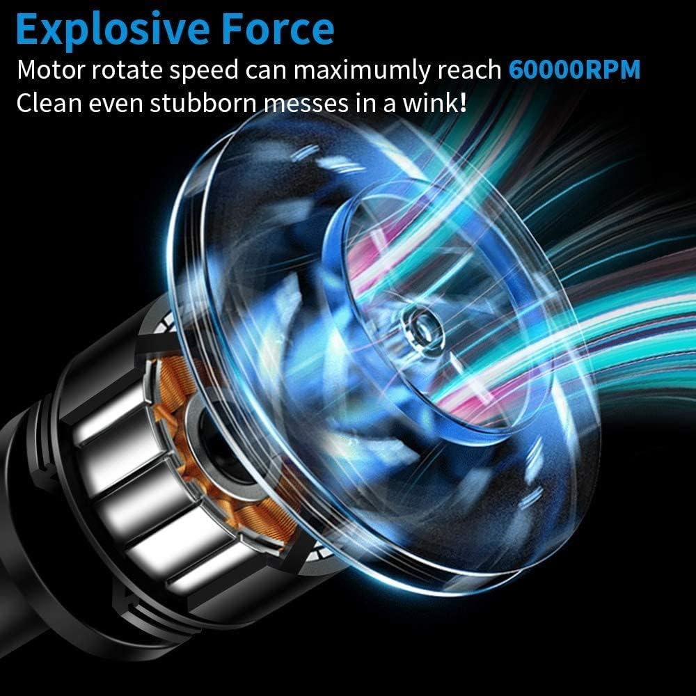 Compressed Air Duster 2-in-1, USB Rechargeable Electric Mini Vacuum Cleaner K994