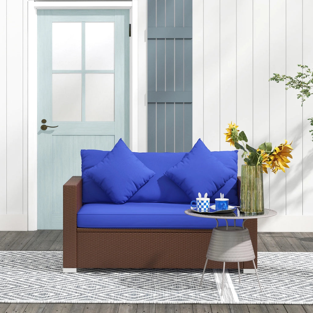 Blue Padded Outdoor Loveseat Sofa G5782