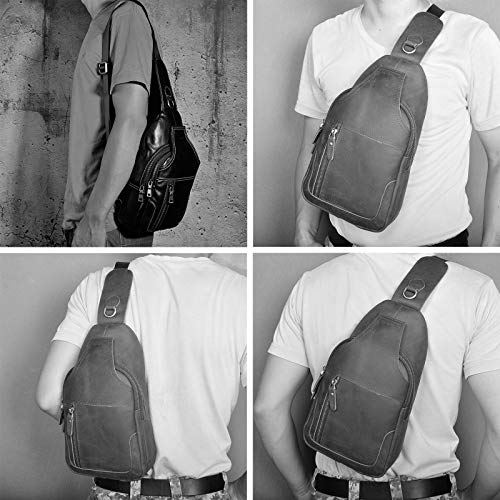 Men Casual Crossbody Chest Sling Bag Leather E144049