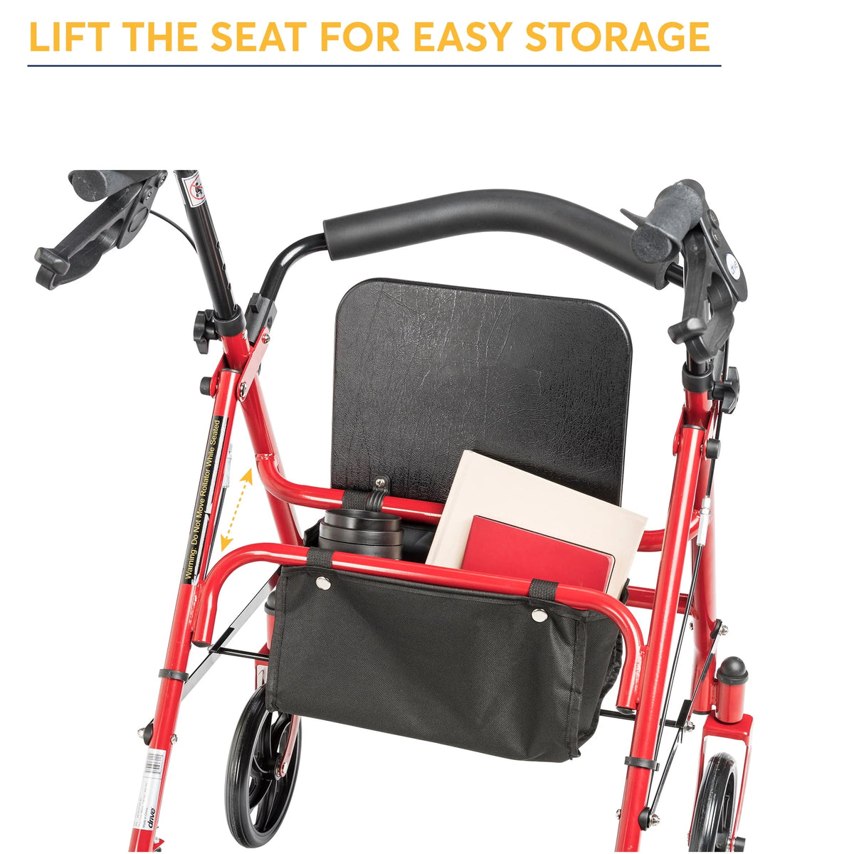 Red 4-Wheel Rollator with 7.5 Casters U267264