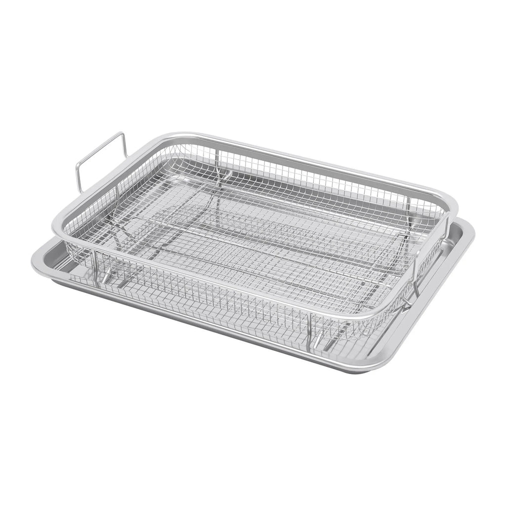 Stainless Steel Non-stick Air Fryer Basket 2 Piece Set M130648