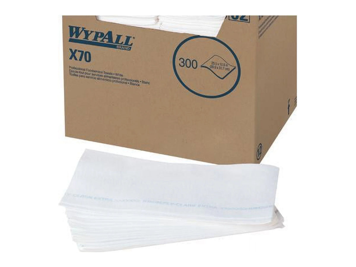 White 12 1/2 x 23 1/2 Antimicrobial Wipers 300/Box O375