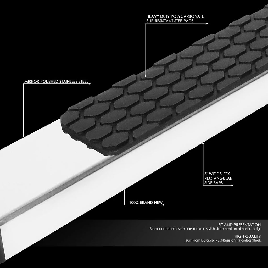 5" SS Flat Side Step Nerf Bar Running Boards H510315