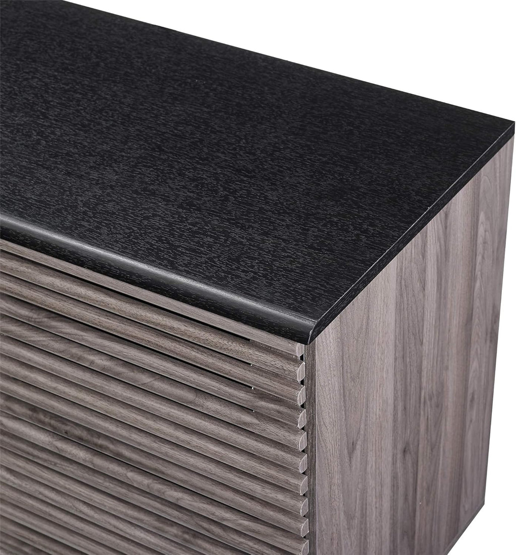Black and Slate Grey 4 Drawer Wood Cabinet C7765