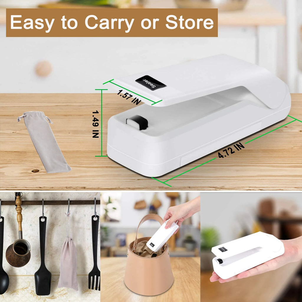 Rechargeable 4-in-1 Handheld Heat Sealer with Cutter D844